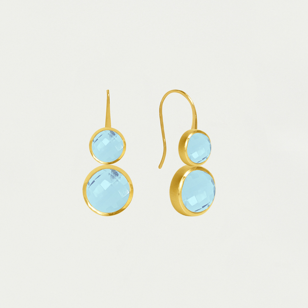 Dean Davidson Tulum Double Droplet Earrings - Gold/Iridescent Sky Blue - Dean Davidson