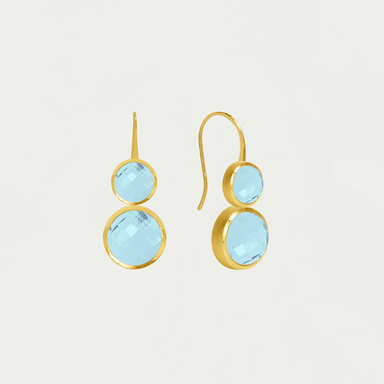 Dean Davidson Tulum Double Droplet Earrings - Gold/Iridescent Sky Blue - Dean Davidson