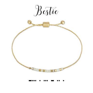 Dot & Dash Morse Code Beaded Bracelet - Bestie - Dot & Dash Designs