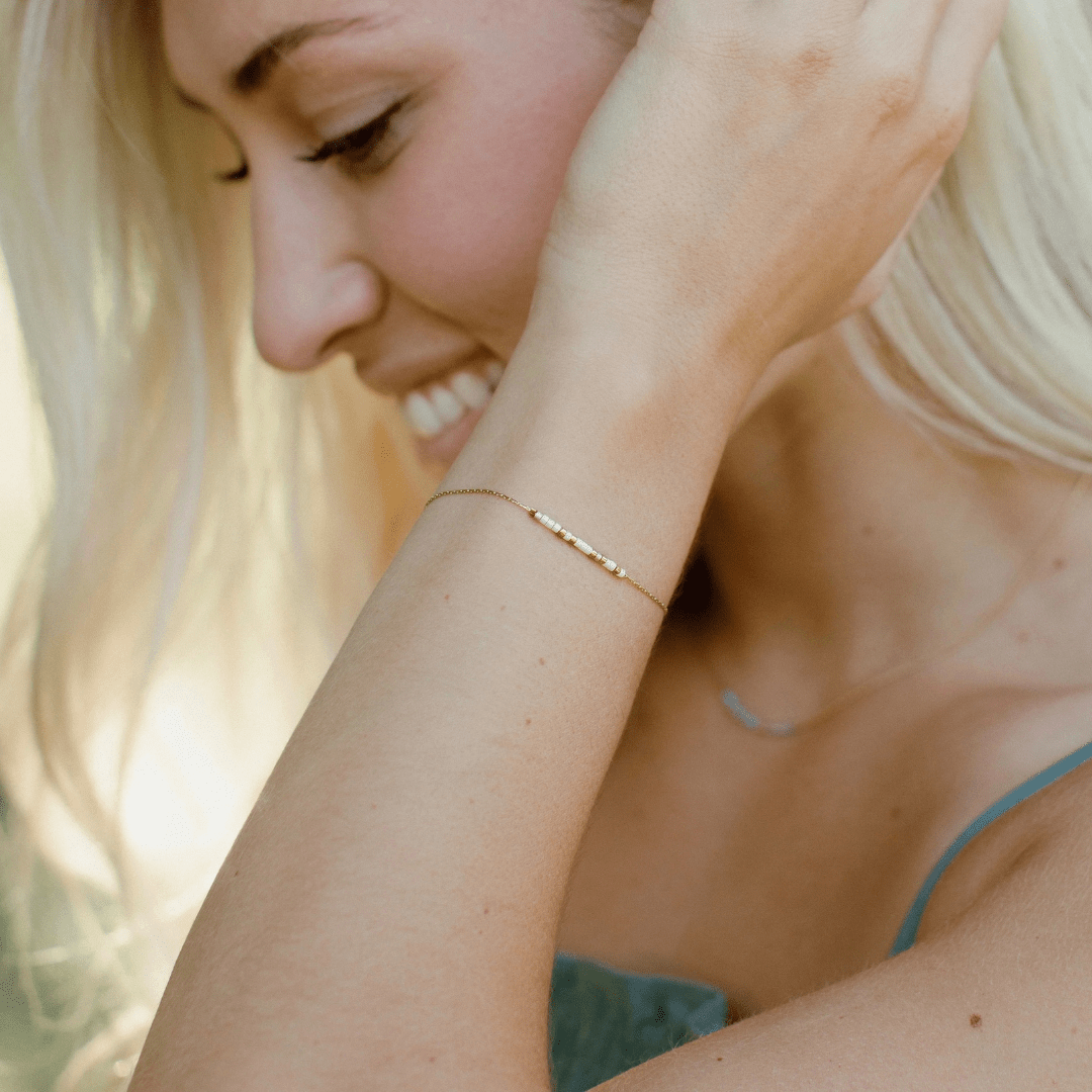 Dot & Dash Morse Code Beaded Bracelet - Bestie - Dot & Dash Designs