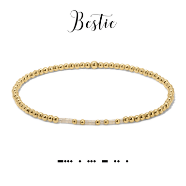Dot & Dash Morse Code Beaded Bracelet - Bestie - Dot & Dash Designs