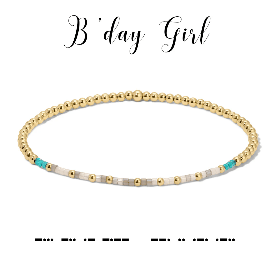 Dot & Dash Morse Code Beaded Bracelet - Birthday Girl - Dot & Dash Designs