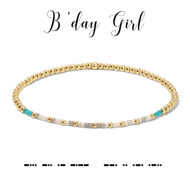 Dot & Dash Morse Code Beaded Bracelet - Birthday Girl - Dot & Dash Designs
