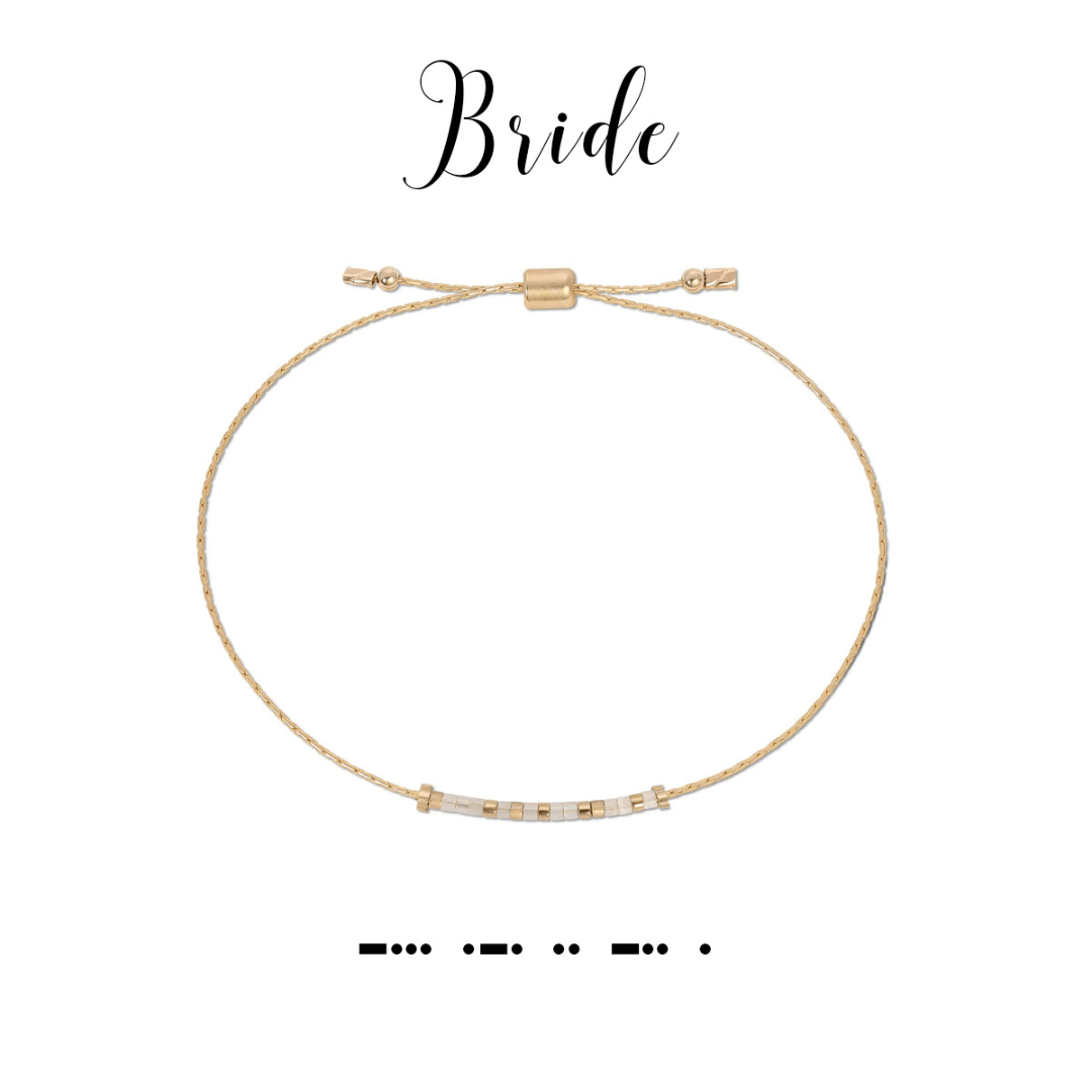 Dot & Dash Morse Code Beaded Bracelet - Bride - Dot & Dash Designs
