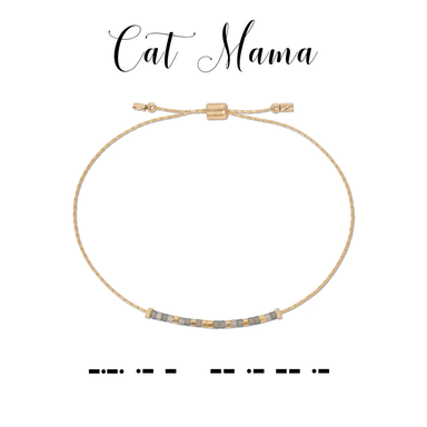 Dot & Dash Morse Code Beaded Bracelet - Cat Mama - Dot & Dash Designs