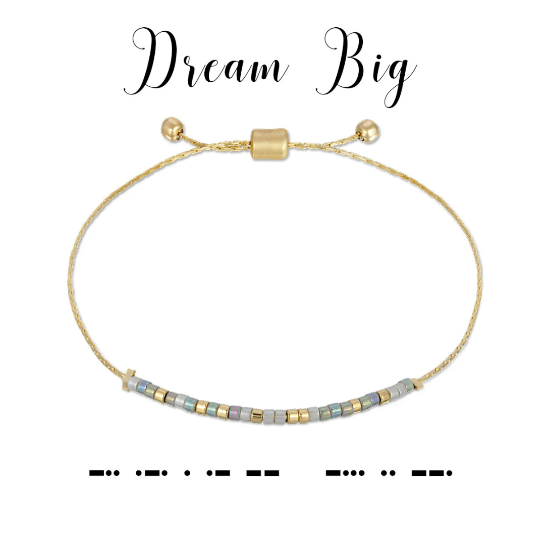 Dot & Dash Morse Code Beaded Bracelet - Dream Big - Dot & Dash Designs