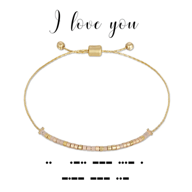 Dot & Dash Morse Code Beaded Bracelet - I Love You - Dot & Dash Designs