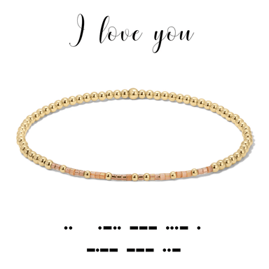 Dot & Dash Morse Code Beaded Bracelet - I Love You - Dot & Dash Designs