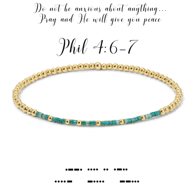 Dot & Dash Morse Code Beaded Bracelet - Philippians 4:6 - 7 - Dot & Dash Designs