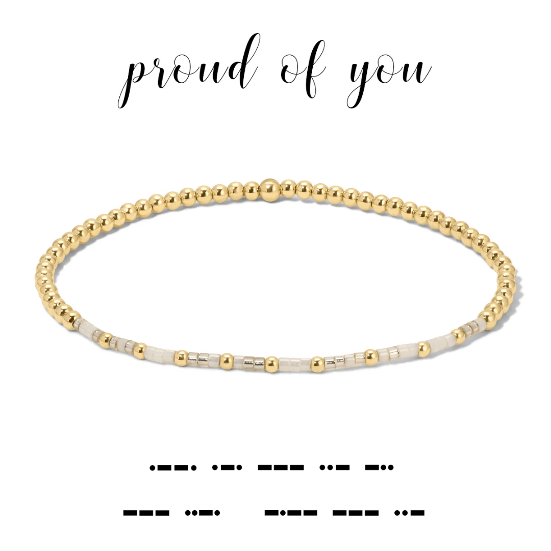 Dot & Dash Morse Code Beaded Bracelet - Proud of You - Dot & Dash Designs
