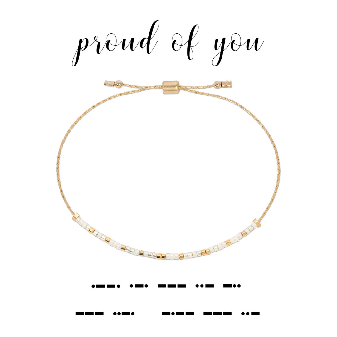 Dot & Dash Morse Code Beaded Bracelet - Proud of You - Dot & Dash Designs