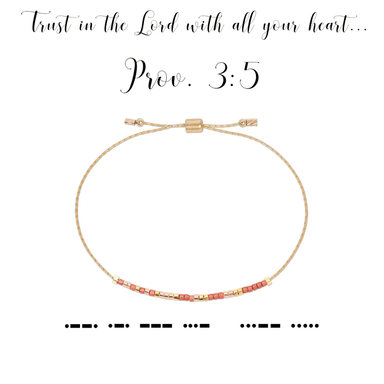 Dot & Dash Morse Code Beaded Bracelet - Proverbs 3:5 - Dot & Dash Designs