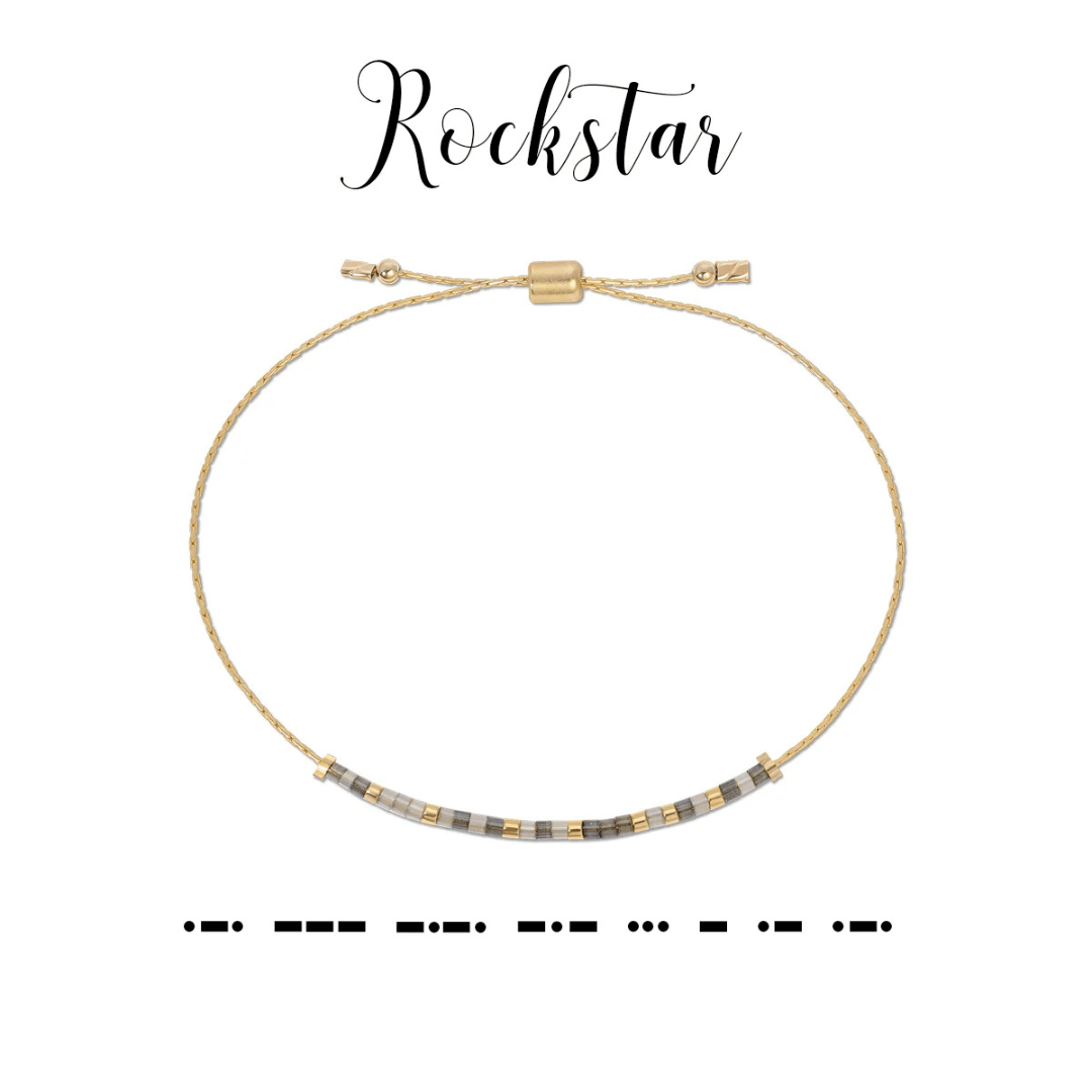 Dot & Dash Morse Code Beaded Bracelet - Rockstar - Dot & Dash Designs