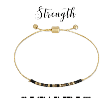 Dot & Dash Morse Code Beaded Bracelet - Strength - Dot & Dash Designs