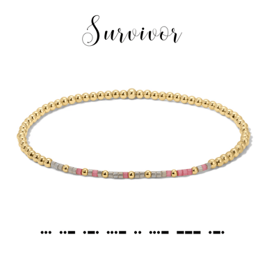 Dot & Dash Morse Code Beaded Bracelet - Survivor - Dot & Dash Designs