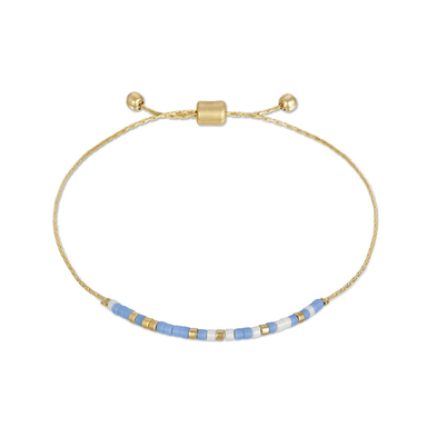 Dot & Dash Morse Code Bracelet - Be Happy/Periwinkle & White - Dot & Dash Designs