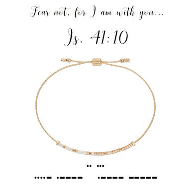 Dot & Dash Morse Code Bracelet - Isaiah 41:10 - Dot & Dash Designs