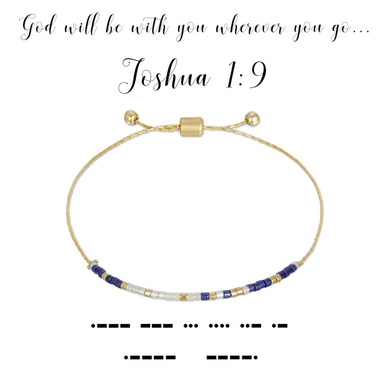 Dot & Dash Morse Code Bracelet - Joshua 1:9 - Dot & Dash Designs