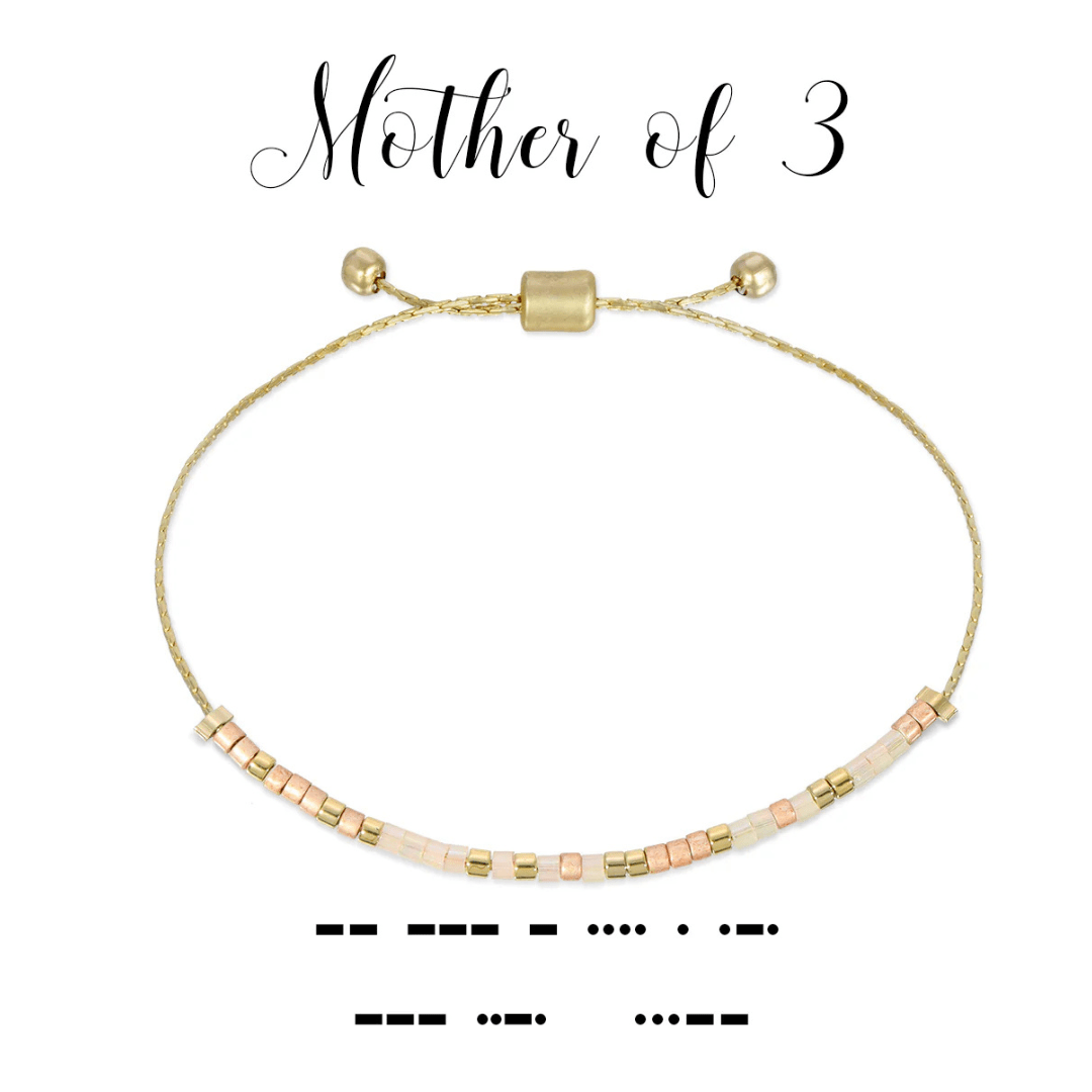 Dot & Dash Morse Code Bracelet - Mother of Three - Dot & Dash Designs