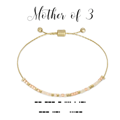 Dot & Dash Morse Code Bracelet - Mother of Three - Dot & Dash Designs