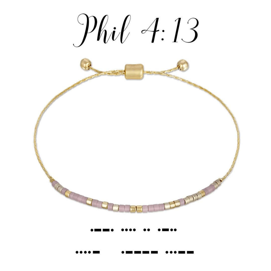 Dot & Dash Morse Code Bracelet - Philippians 4:13 - Dot & Dash Designs