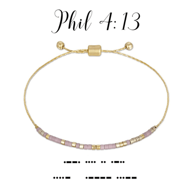 Dot & Dash Morse Code Bracelet - Philippians 4:13 - Dot & Dash Designs