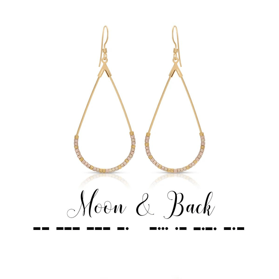 Dot & Dash Morse Code Earrings - Moon & Back - Dot & Dash Designs