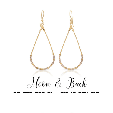 Dot & Dash Morse Code Earrings - Moon & Back - Dot & Dash Designs