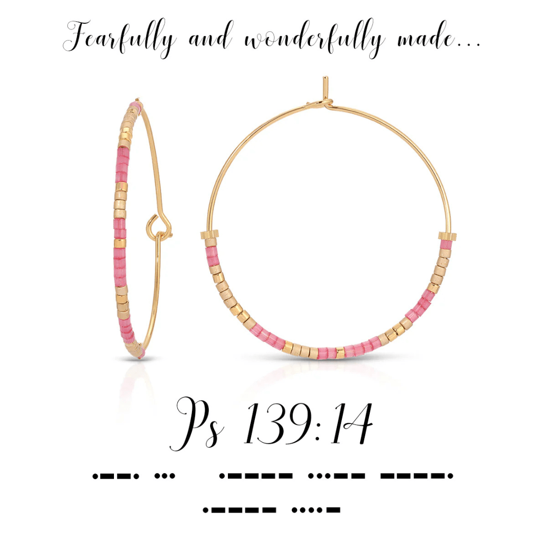 Dot & Dash Morse Code Earrings - Psalm 139:14 - Dot & Dash Designs