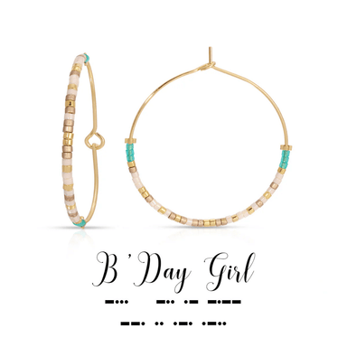 Dot & Dash Morse Code Hoop Earrings - Birthday Girl - Dot & Dash Designs