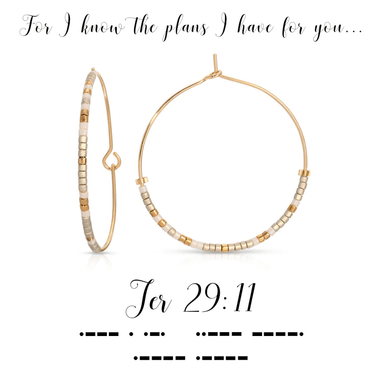 Dot & Dash Morse Code Hoop Earrings - Jeremiah 29:11 - Dot & Dash Designs