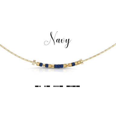 Dot & Dash Morse Code Necklace - Navy - Dot & Dash Designs