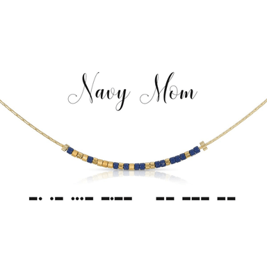 Dot & Dash Morse Code Necklace - Navy Mom - Dot & Dash Designs