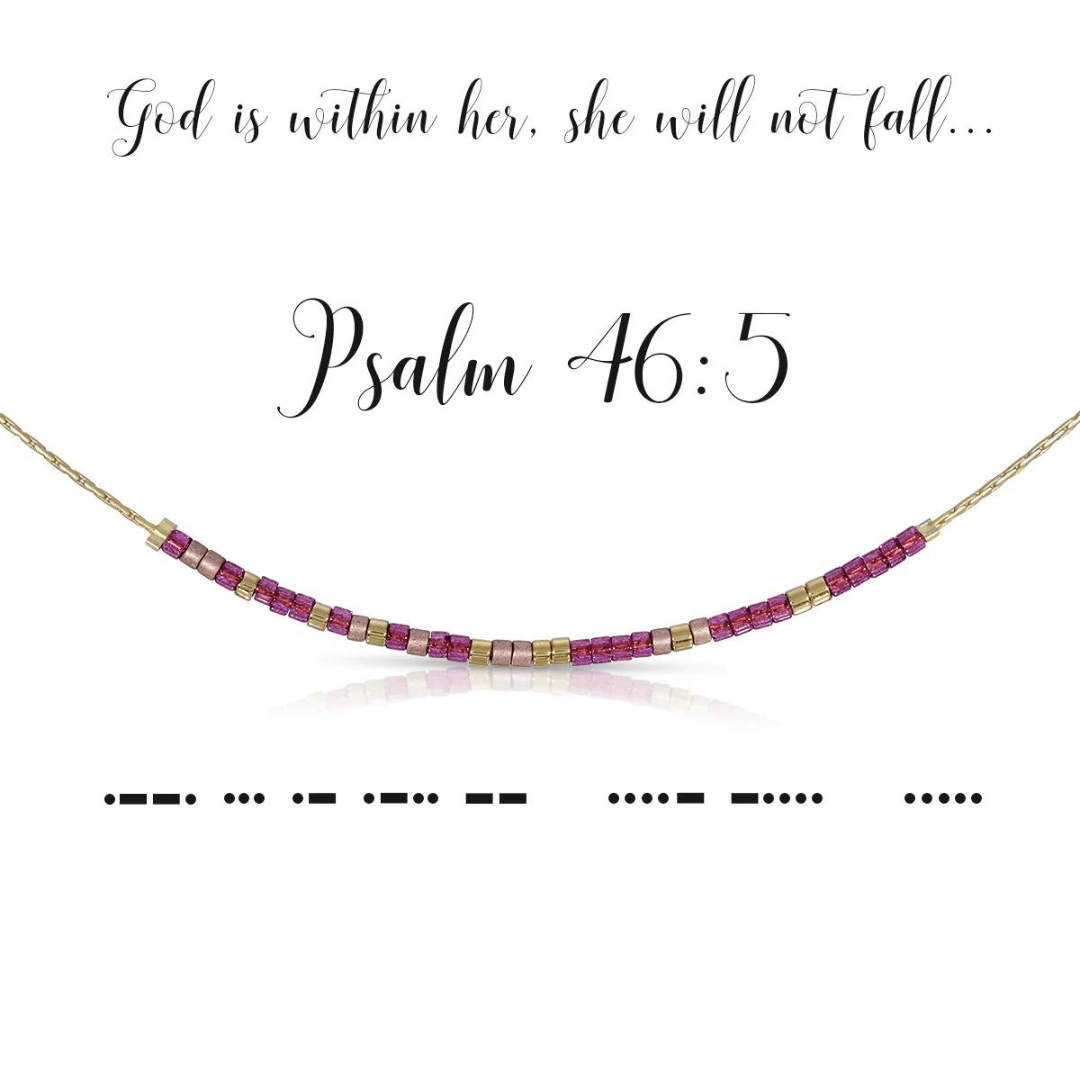 Dot & Dash Morse Code Necklace - Psalm 46:5 - Dot & Dash Designs