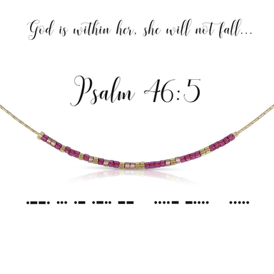 Dot & Dash Morse Code Necklace - Psalm 46:5 - Dot & Dash Designs