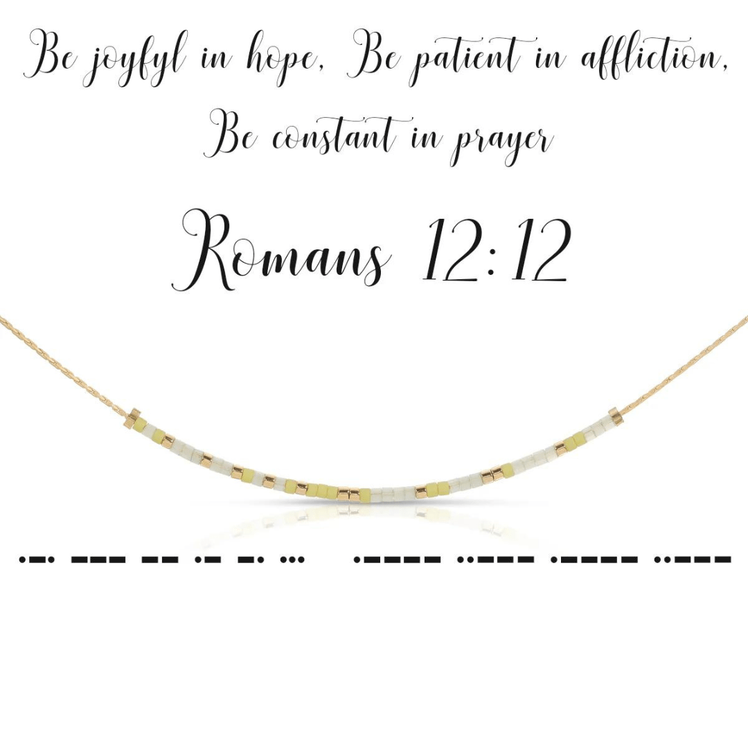 Dot & Dash Morse Code Necklace - Romans 12:12 - Dot & Dash Designs