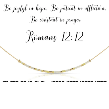Dot & Dash Morse Code Necklace - Romans 12:12 - Dot & Dash Designs