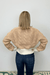 Elan Cropped V - Neck Cardigan - Tan/Natural - Elan