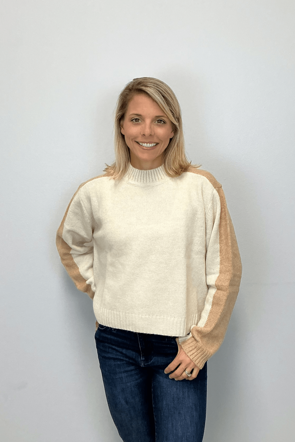 Elan Two - Toned Sweater - Tan/Natural - Elan