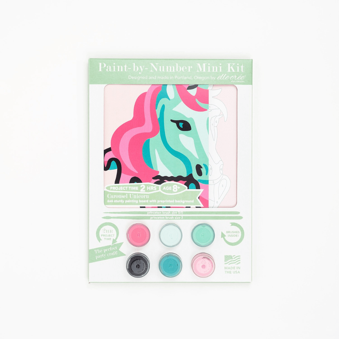 Elle Crée Kid's Mini Paint - by - Number Kit - Carousel Unicorn - Elle Cree (She Creates)