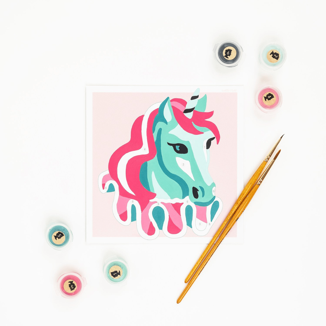 Elle Crée Kid's Mini Paint - by - Number Kit - Carousel Unicorn - Elle Cree (She Creates)
