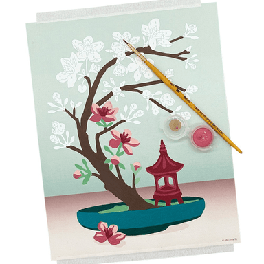 Elle Crée Paint - by - Number Kit - Cherry Blossom Bonsai - Elle Cree (She Creates)