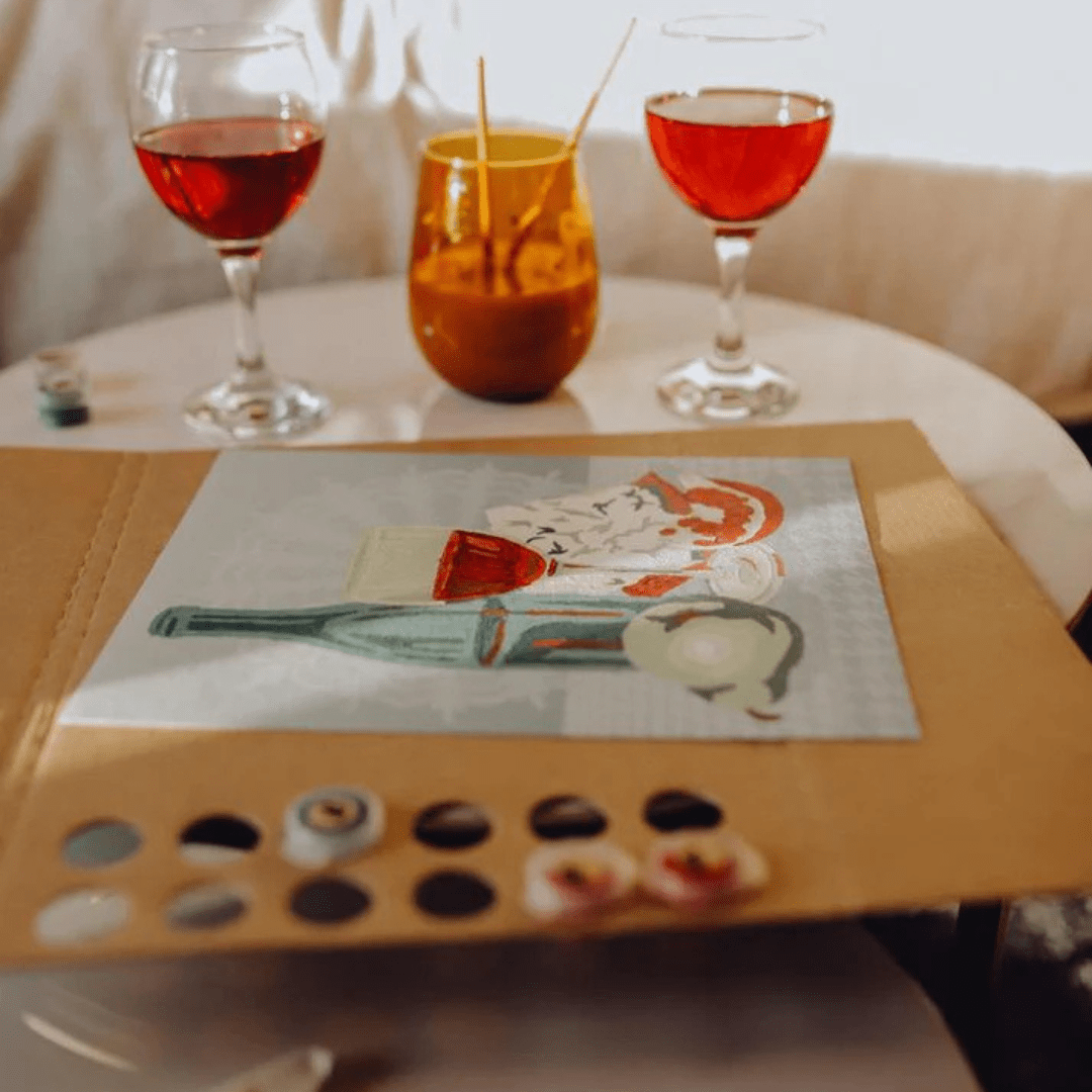 Elle Crée Paint - by - Number Kit - Wine & Cheese - Elle Cree (She Creates)