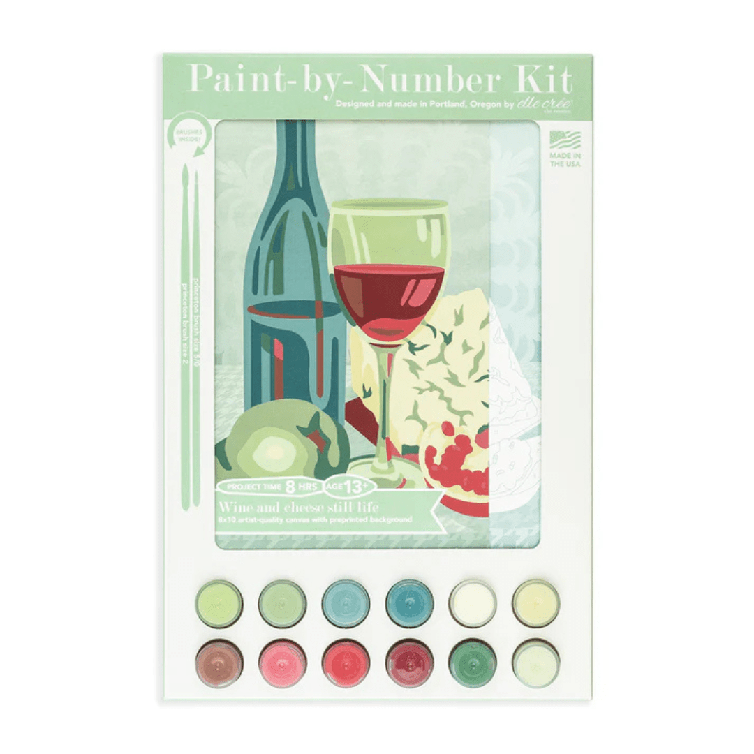 Elle Crée Paint - by - Number Kit - Wine & Cheese - Elle Cree (She Creates)