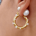Ellie Vail Nicoletta Pearl Hoop Earrings - Gold - Ellie Vail