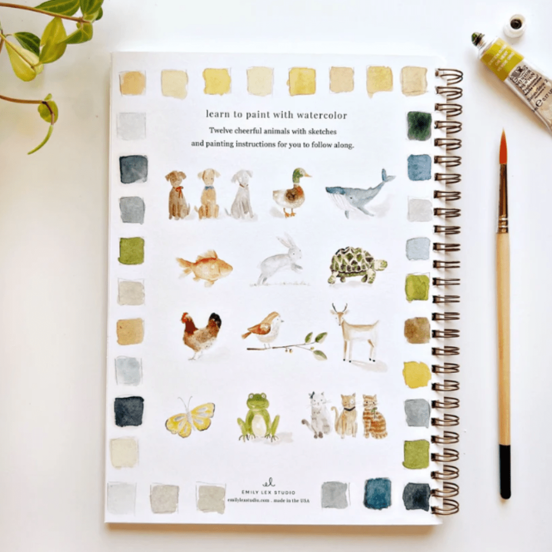 Emily Lex Studios Animals Watercolor Workbook w/ Paint - emily lex studio