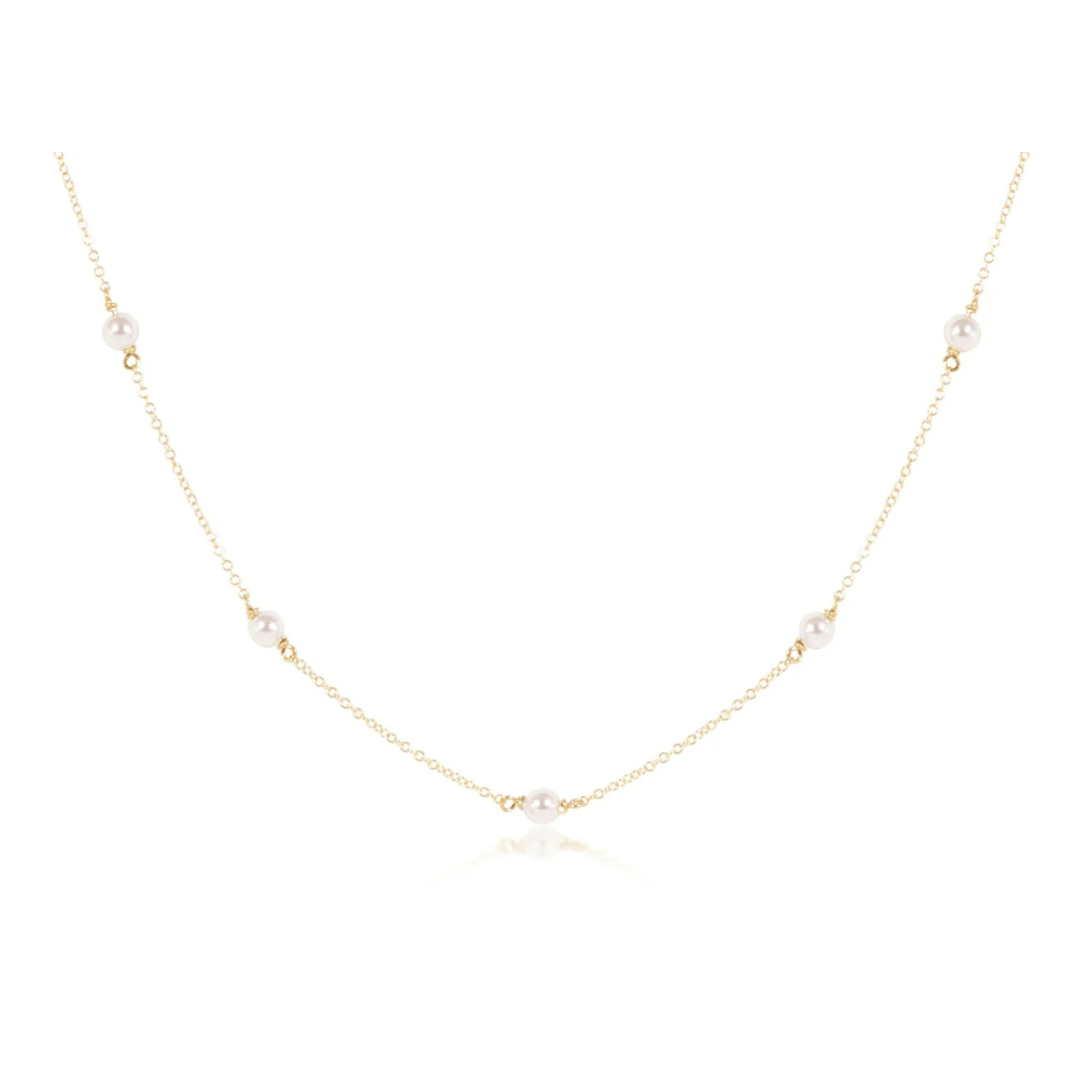 Enewton 15" Choker Simplicity Chain Gold - 4mm Pearl - Enewton