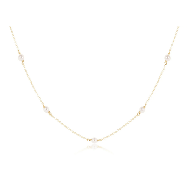 Enewton 15" Choker Simplicity Chain Gold - 4mm Pearl - Enewton