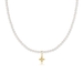 Enewton 17" Choker Classic Pearl 3mm Bead - Signature Cross Gold Charm - Enewton