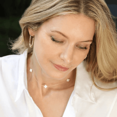 Enewton 17" Gold Signature Cross Simplicity Chain Choker - Signature Cross Off White - Enewton